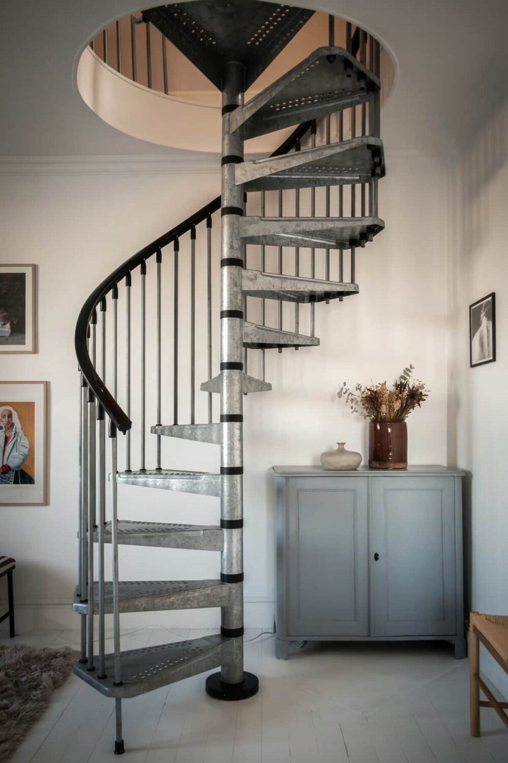 A Duplex Apartment with Period Features and a Charming Attic Bedroom 4 spiral staircase