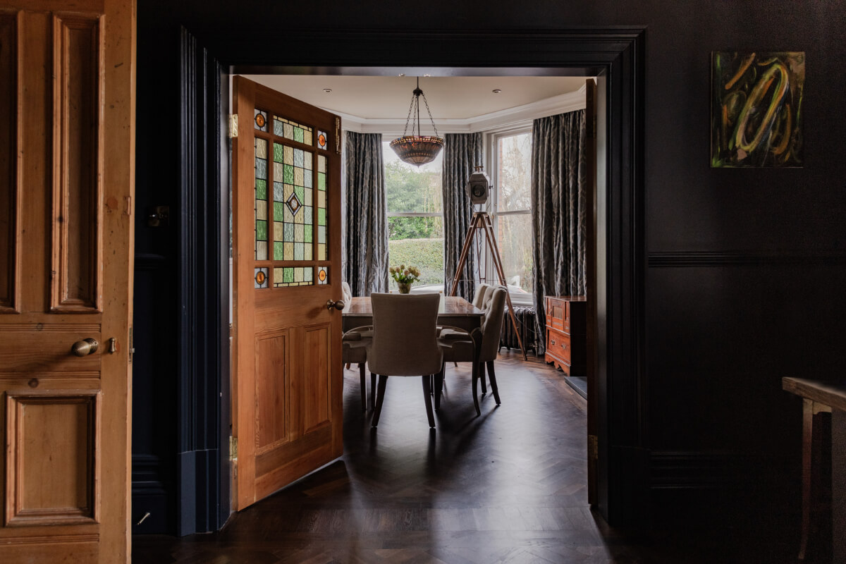 A Grand Victorian Villa in Manchester with Bold Interiors 6 stained glass doors dining room nordroom