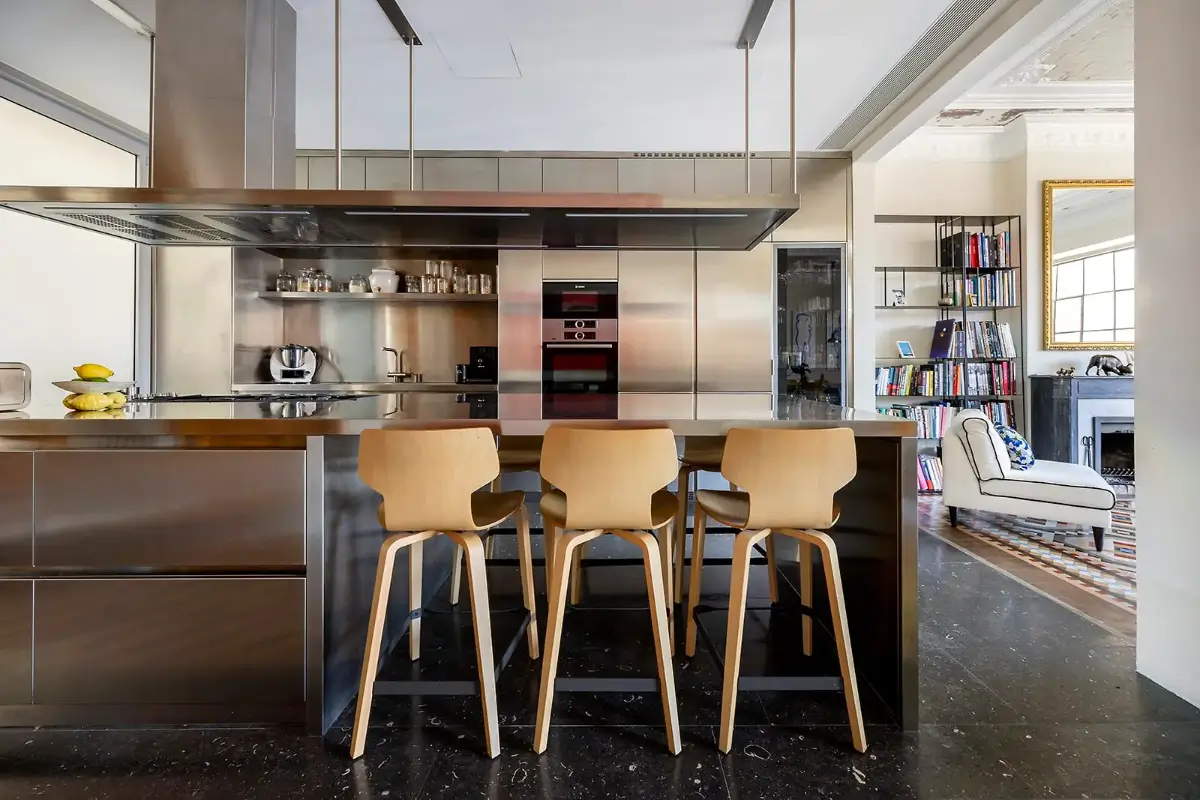 Historic Architecture and Modern Design in a Barcelona Apartment 5 stainless steel kitchen