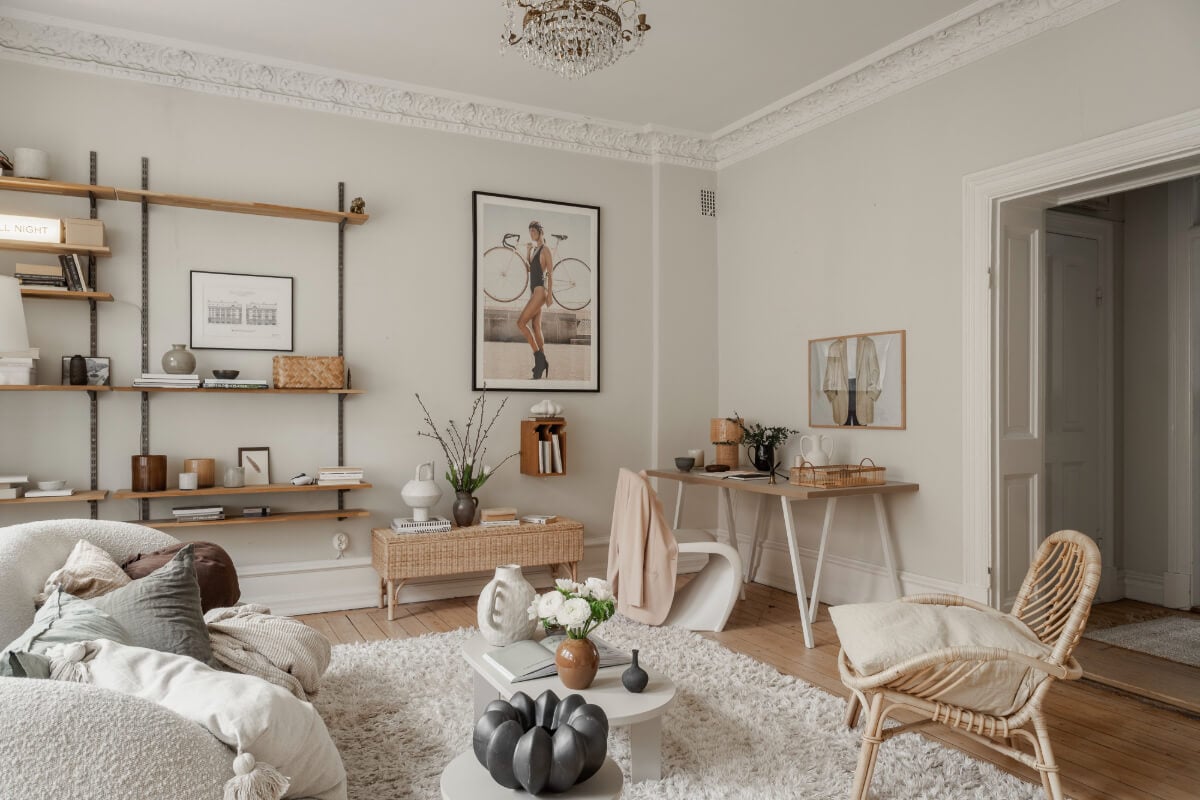 A Stylish Studio Apartment with Period Features and Large Windows 4 studio apartment period features desk