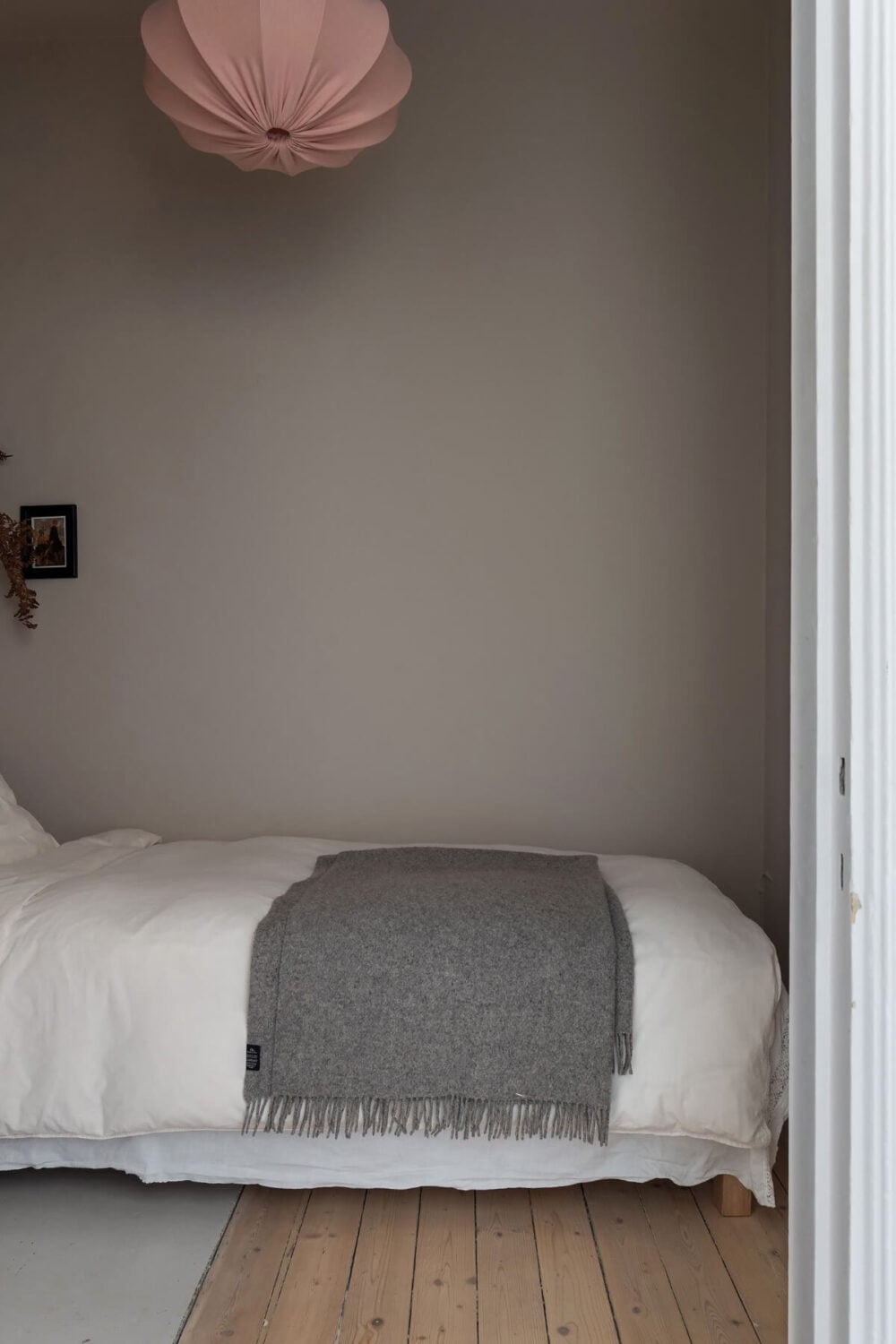 A Small Light Gray Apartment with Period Features 23 tiny gray bedroom wooden floor