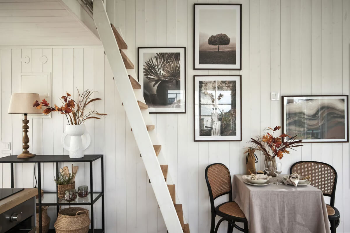 A Charming Tiny House in Sweden with a Private Terrace 12 tiny house loft stairs