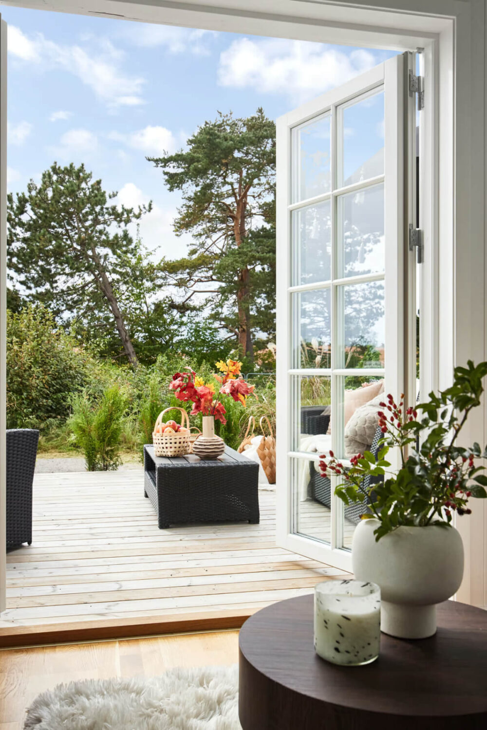 A Charming Tiny House in Sweden with a Private Terrace 4 tiny house outdoor terrace glass doors