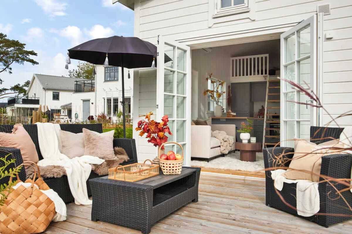 A Charming Tiny House in Sweden with a Private Terrace 5 tiny house terrace