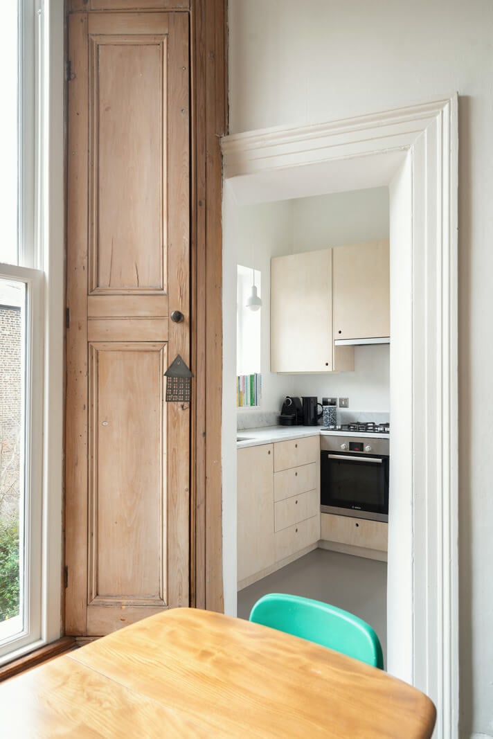 A Light One-Bedroom Apartment in a Victorian Terrace House 8 view into kitchen