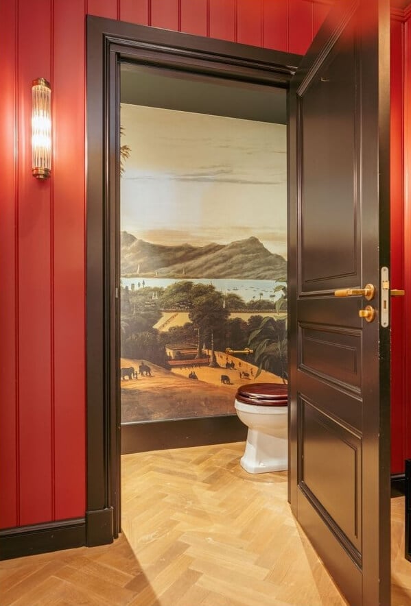 A Unique Ground Floor Duplex Apartment in Amsterdam 29 view into powder room