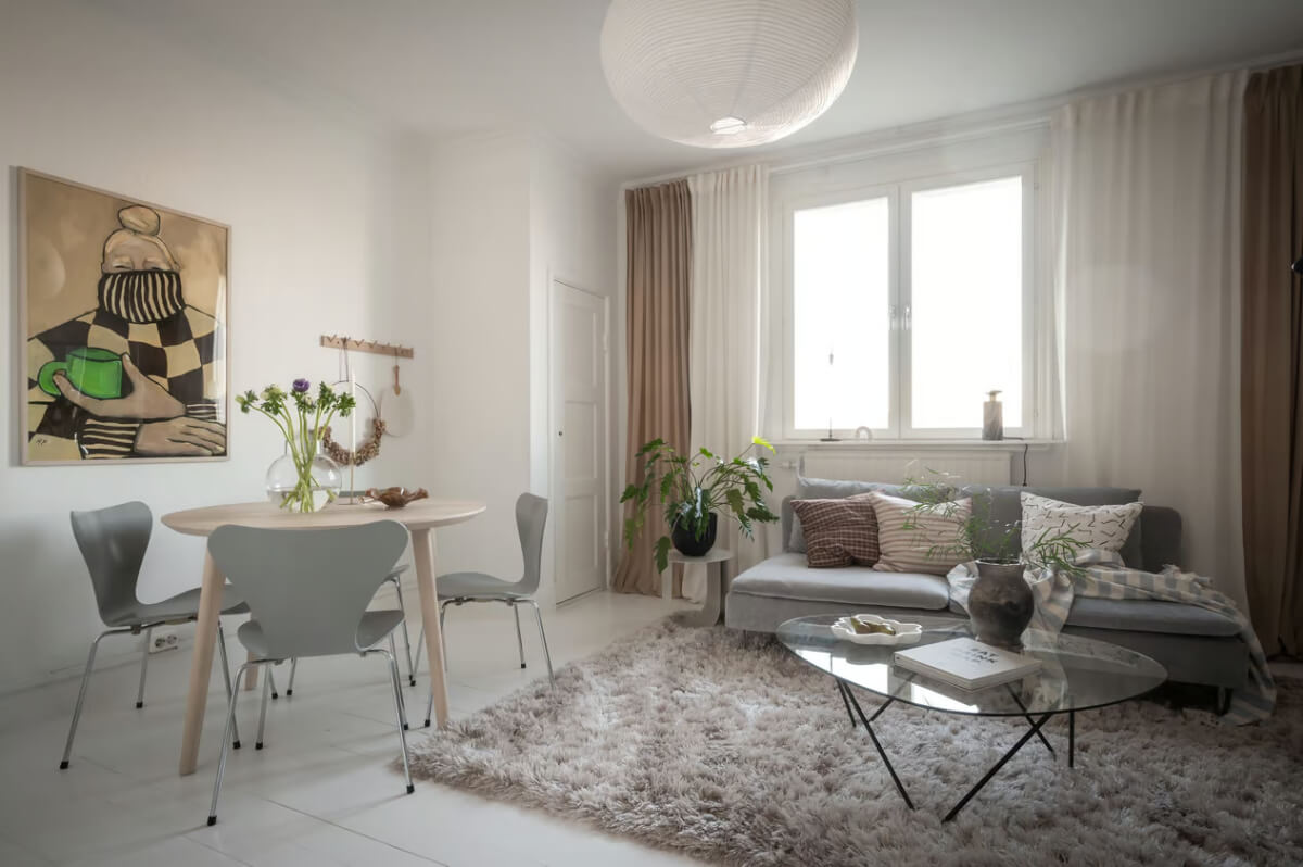 A Duplex Apartment with Period Features and a Charming Attic Bedroom 3 white floorboards living room