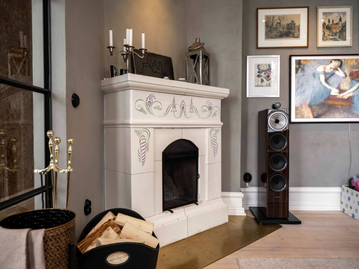 A Renovated 19th-Century Villa on Gotland 13 white painted fireplace