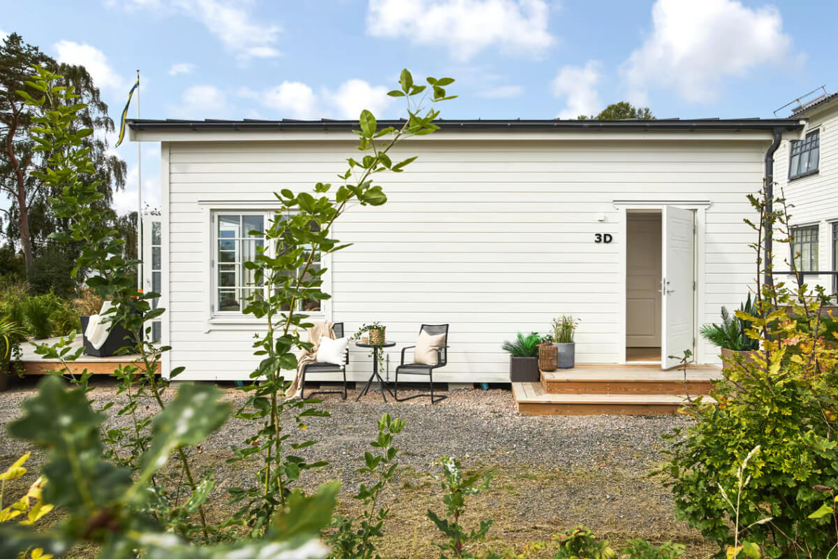 A Charming Tiny House in Sweden with a Private Terrace 15 white tiny house sweden