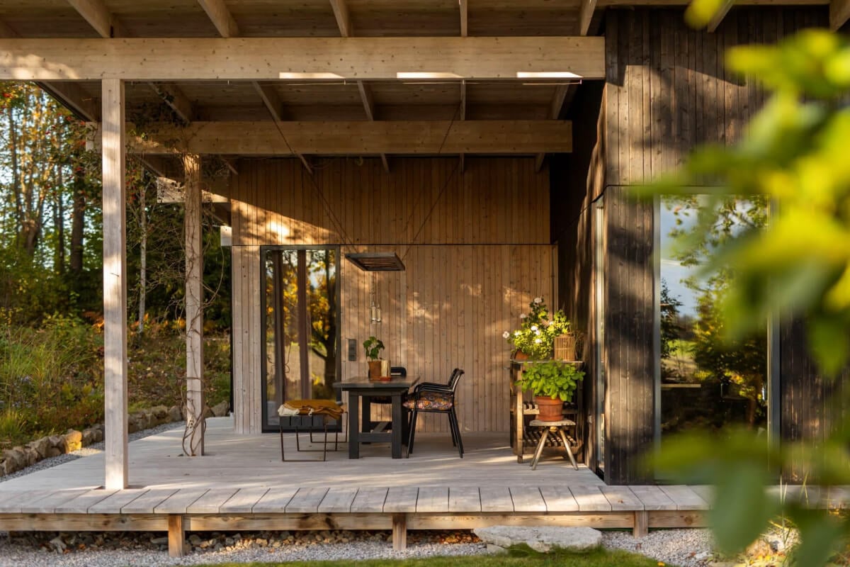 A Swedish Architectural Villa Surrounded by Nature 21 wooden terrace
