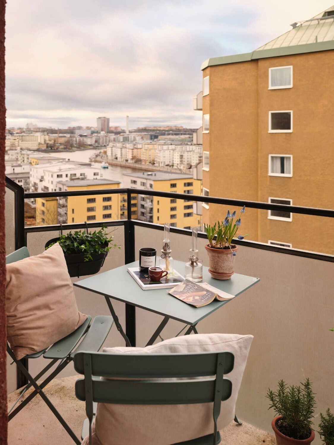 A Light Corner Apartment with Yellow Color Accents 11 balcony