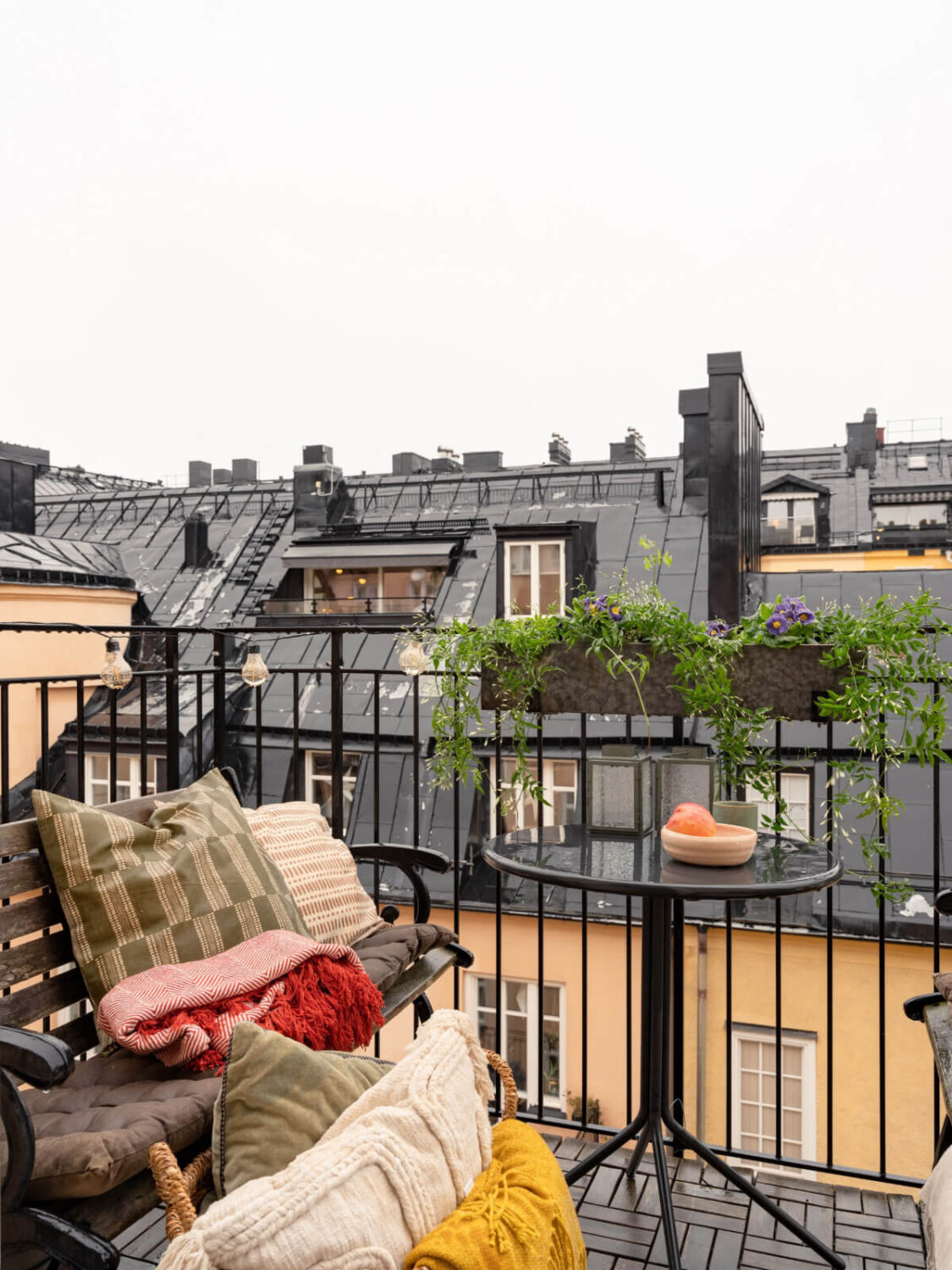 A Pink and Orange Bedroom in a Light Stockholm Apartment 17 balcony rooftop views