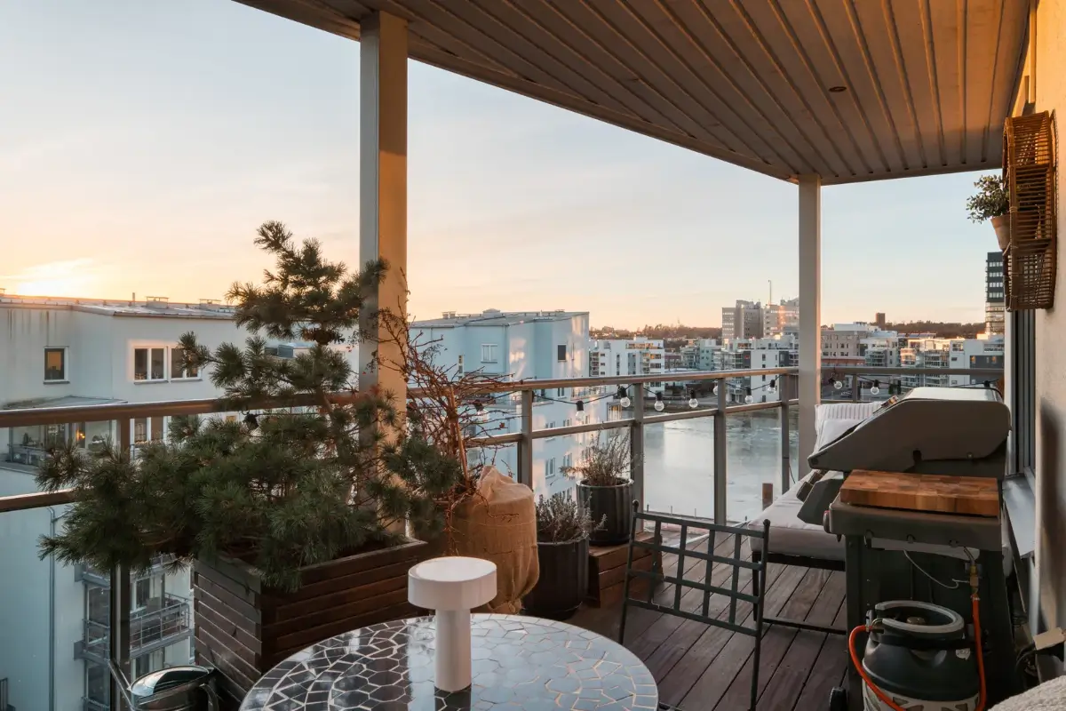 A Top Floor Swedish Apartment with a Huge Balcony 20 balcony