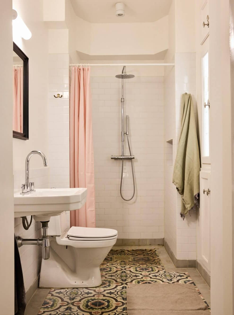 A Charming Apartment with Period Details in Malmö 18 bathroom moroccan floor tiles