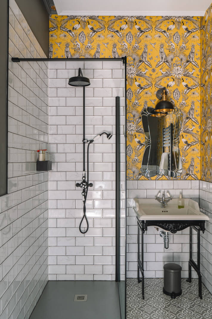 50 Bathroom Wallpaper Ideas Adding Color, Style, and Expression 59 bathroom yellow wallpaper