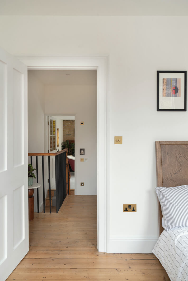 A Renovated Georgian House with an Extended Kitchen 19 bedroom view into hall