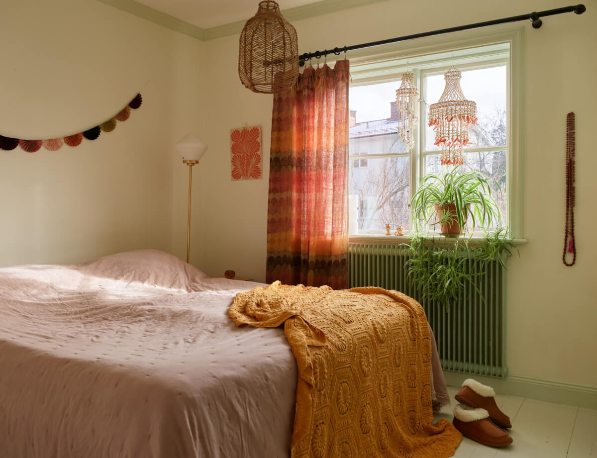 Colorful Interiors in a Wonderful Early 20th Century Swedish Villa 38 bedroom white painted floorboards
