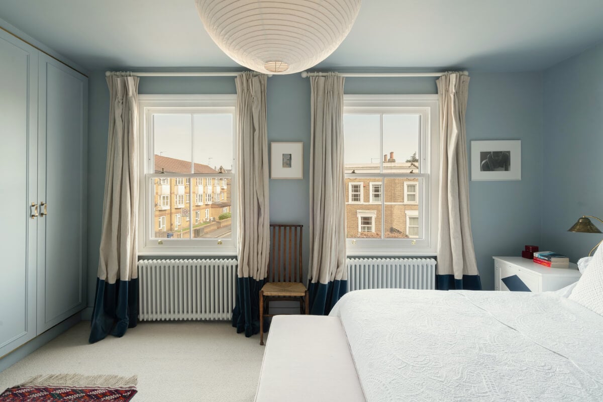 A Bright Victorian House with Plaster Walls and Blue Rooms 13 blue bedroom sash windows