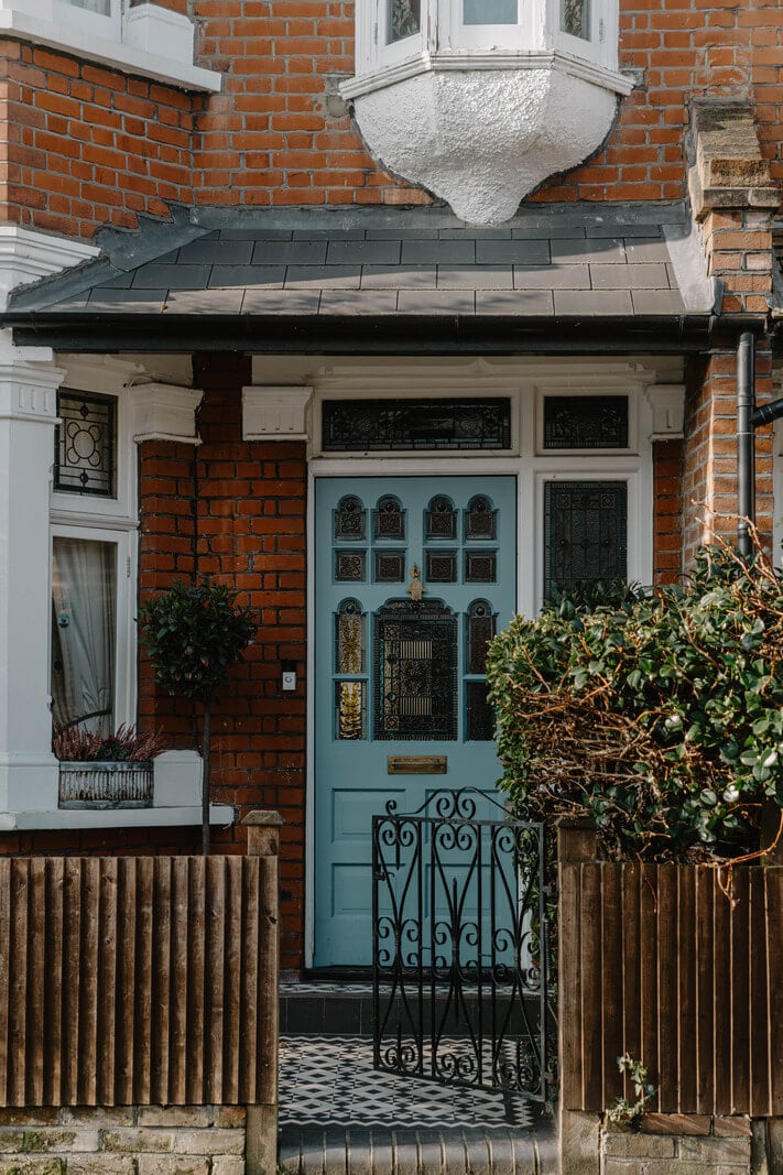 Moroccan-Inspired Designs in a Unique Artist Family Home in London 34 blue front door Moroccan-Inspired Designs in a Unique Artist Family Home in London