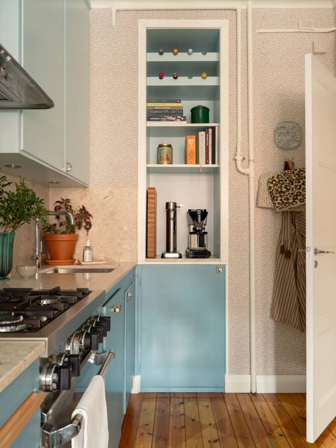 Best of 2025: Kitchens 23 blue kitchen built-in shelves