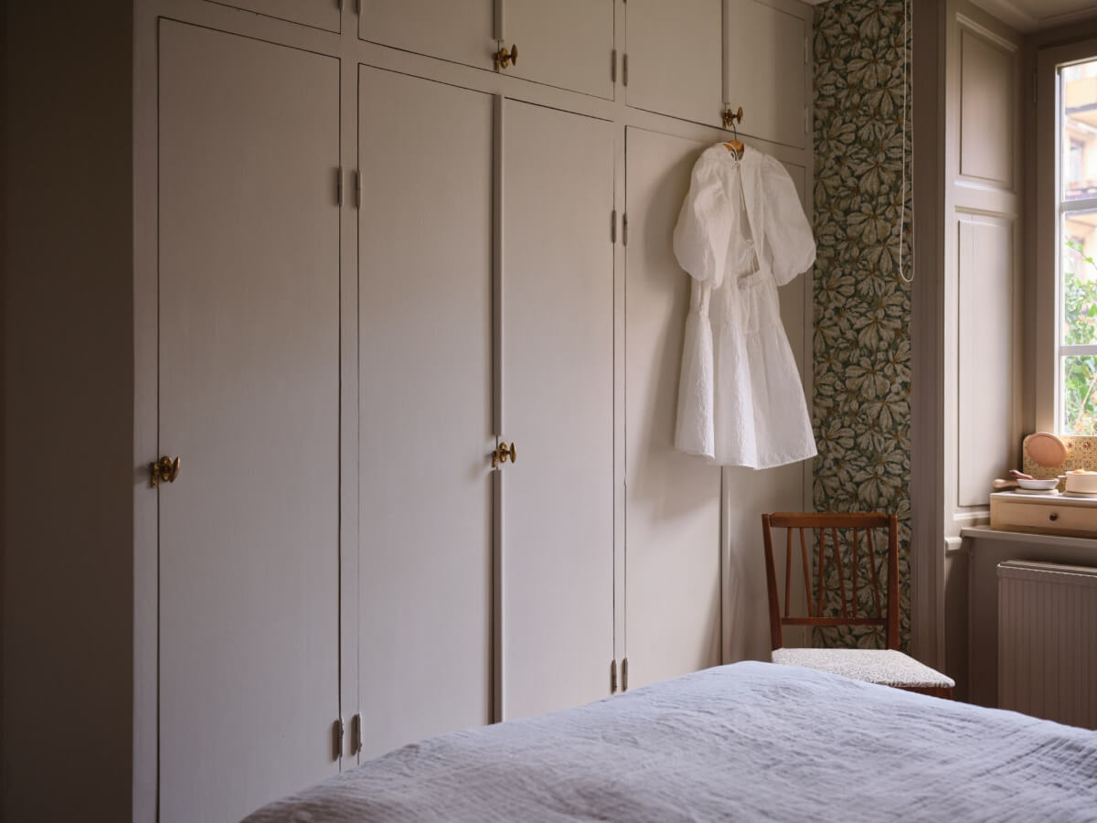 A Charming Vintage Apartment with Historic Wallpapers in Stockholm 13 built-in wardrobes