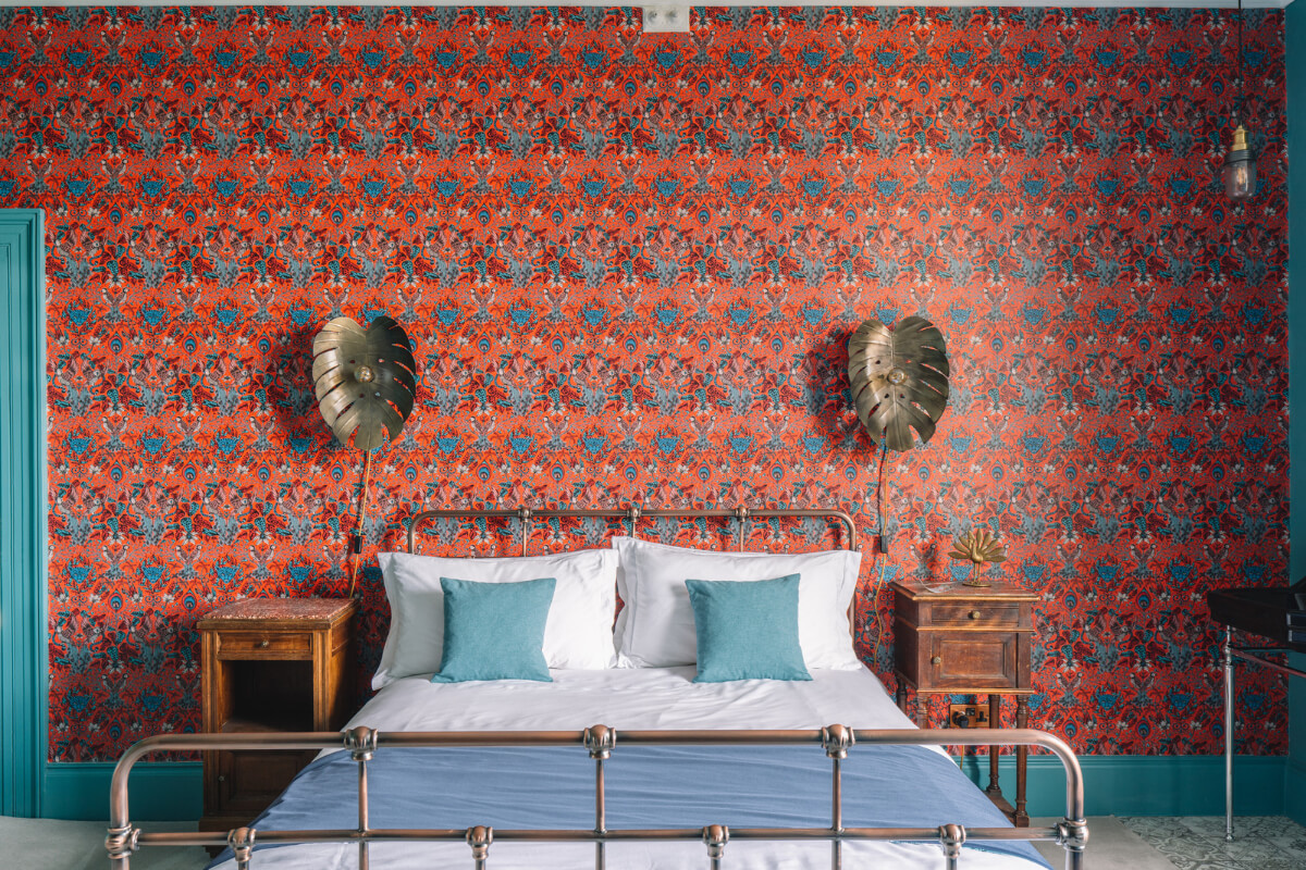 Colorful Rooms in a Regency Manor House in Yorkshire 18 colorful bedroom wallpaper