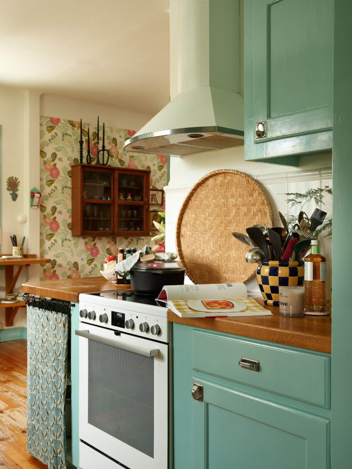 Colorful Interiors in a Wonderful Early 20th Century Swedish Villa 11 colorful kitchen reclaimed cabinets