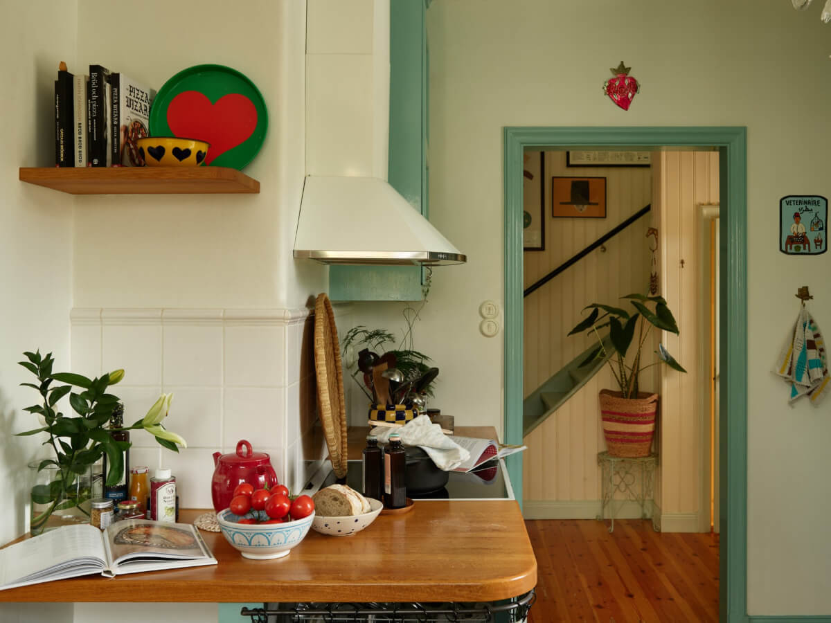 Colorful Interiors in a Wonderful Early 20th Century Swedish Villa 10 colorful kitchen work area
