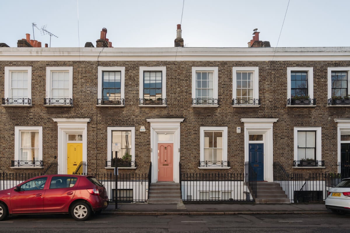 Contemporary Interiors and Preserved Details in an Early Victorian House 23 coral pink front door Contemporary Interiors and Preserved Details in an Early Victorian House