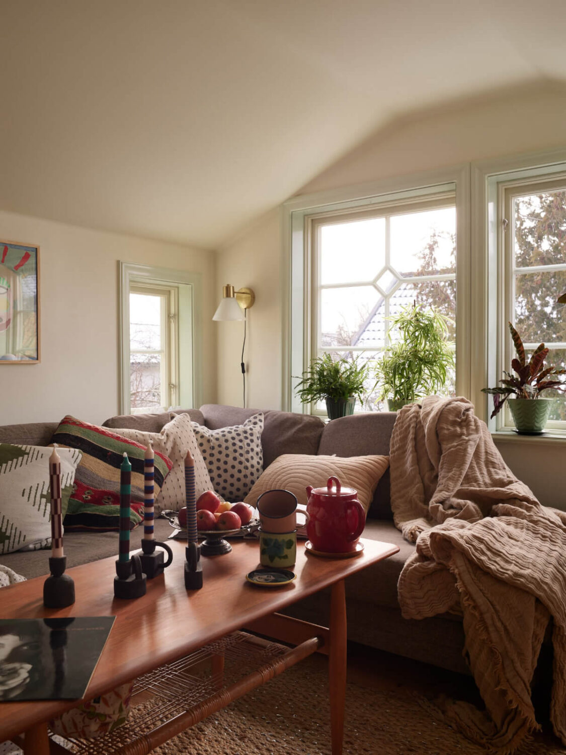 Colorful Interiors in a Wonderful Early 20th Century Swedish Villa 32 corner sofa sitting room