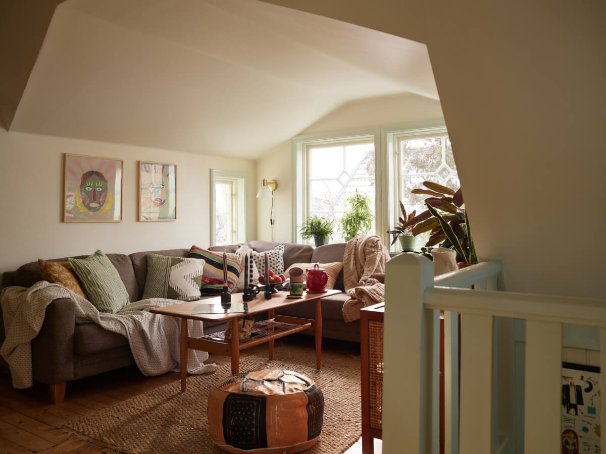 Colorful Interiors in a Wonderful Early 20th Century Swedish Villa 31 cozy private sitting room slanted ceilings