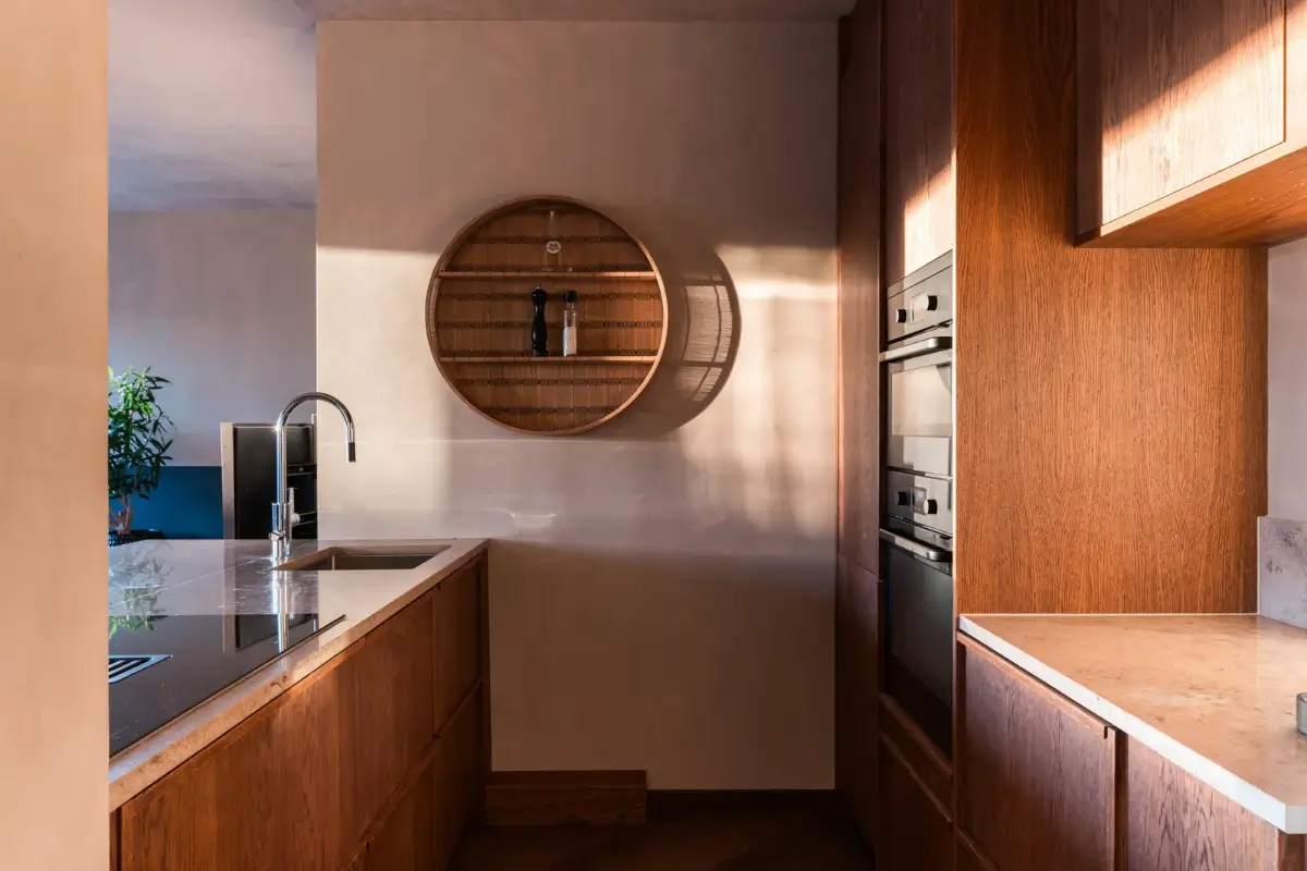 A Top Floor Swedish Apartment with a Huge Balcony 14 dark oak kitchen