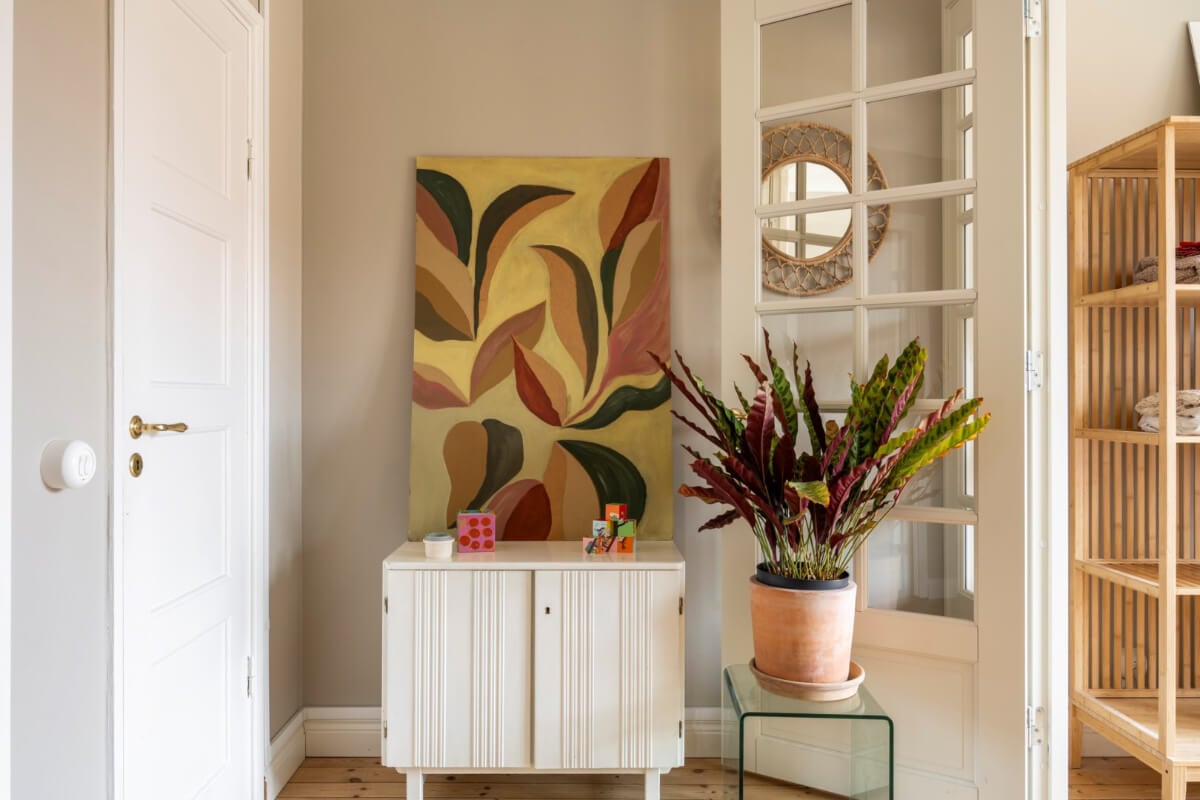 A Light Swedish Apartment with a Green Living Room 25 double bedroom detail