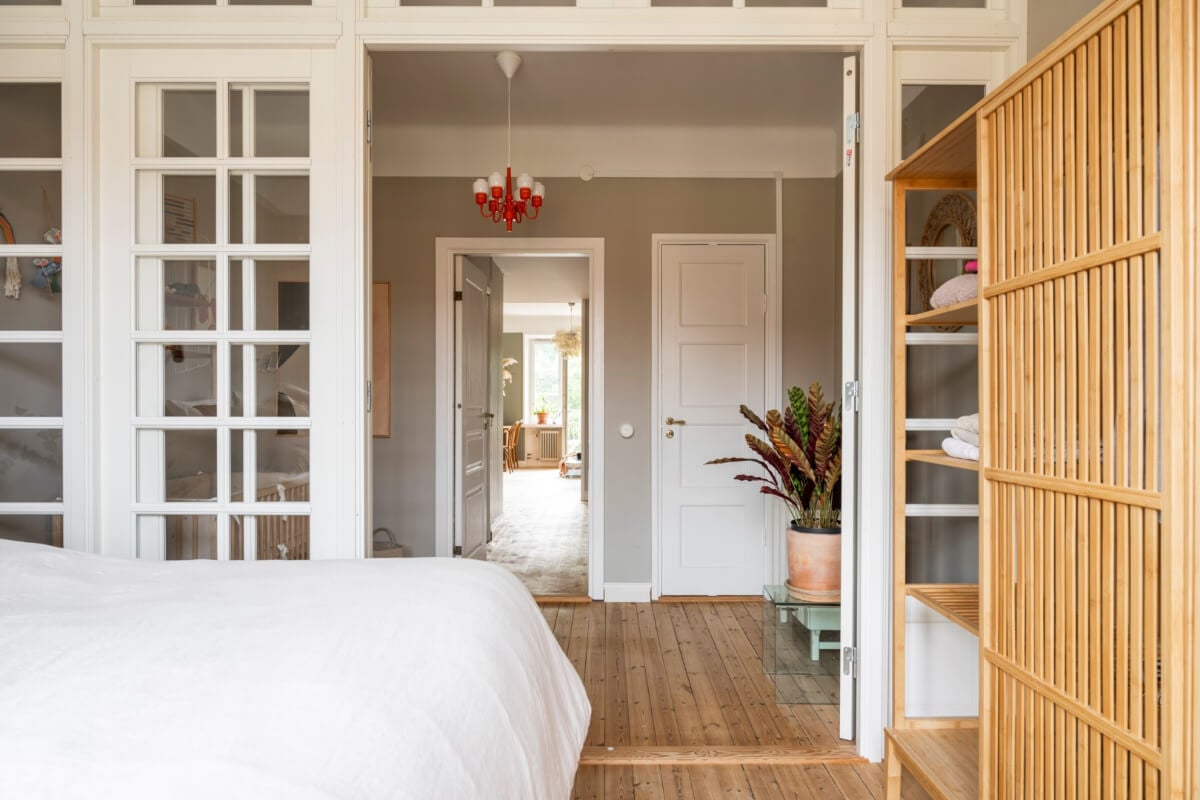A Light Swedish Apartment with a Green Living Room 24 double bedroom