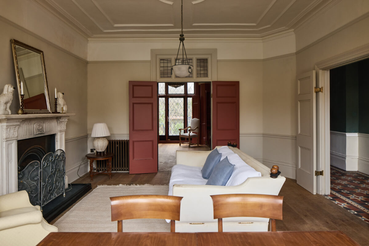 Grand Proportions and Period Details in a Victorian Villa 4 double reception room red doors
