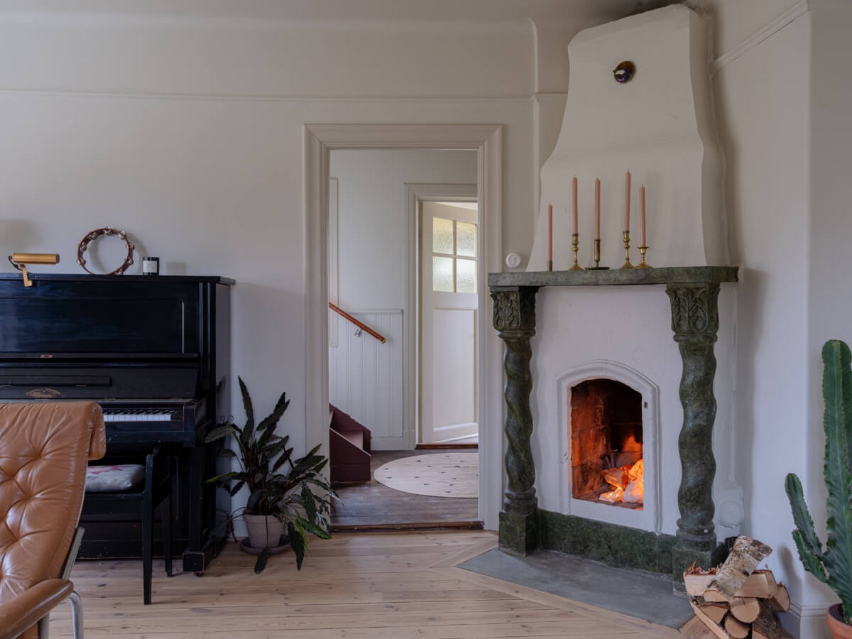 A 1920s Villa Pairs Modern Design and Period Features 2 fireplace