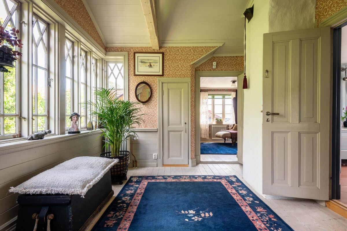 A Beautiful Historic Swedish Country House with Wallpapers 31 first floor room