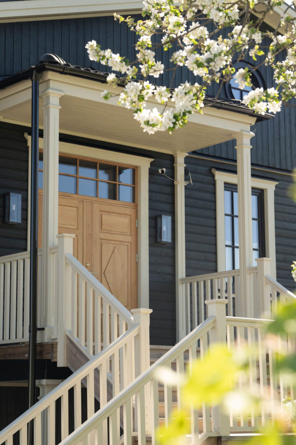 English Manor Style Interiors in a New Swedish Home with Lake Views 30 front door
