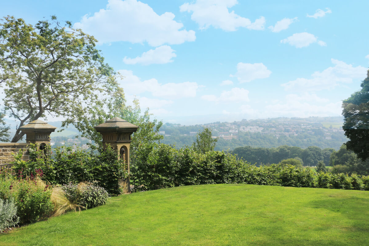 Colorful Rooms in a Regency Manor House in Yorkshire 29 garden with a view