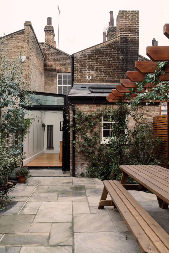 A Renovated Georgian House with an Extended Kitchen 12 garden with extension