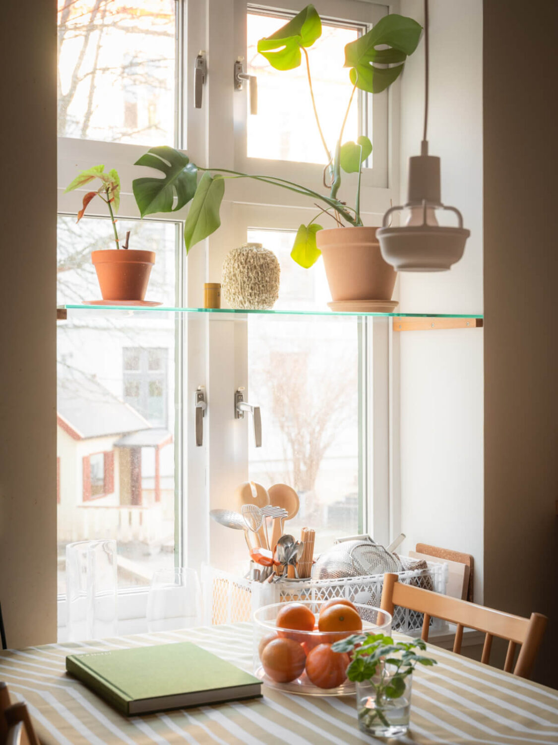 A Design Apartment in an Early 20th Century Building 11 glass shelf