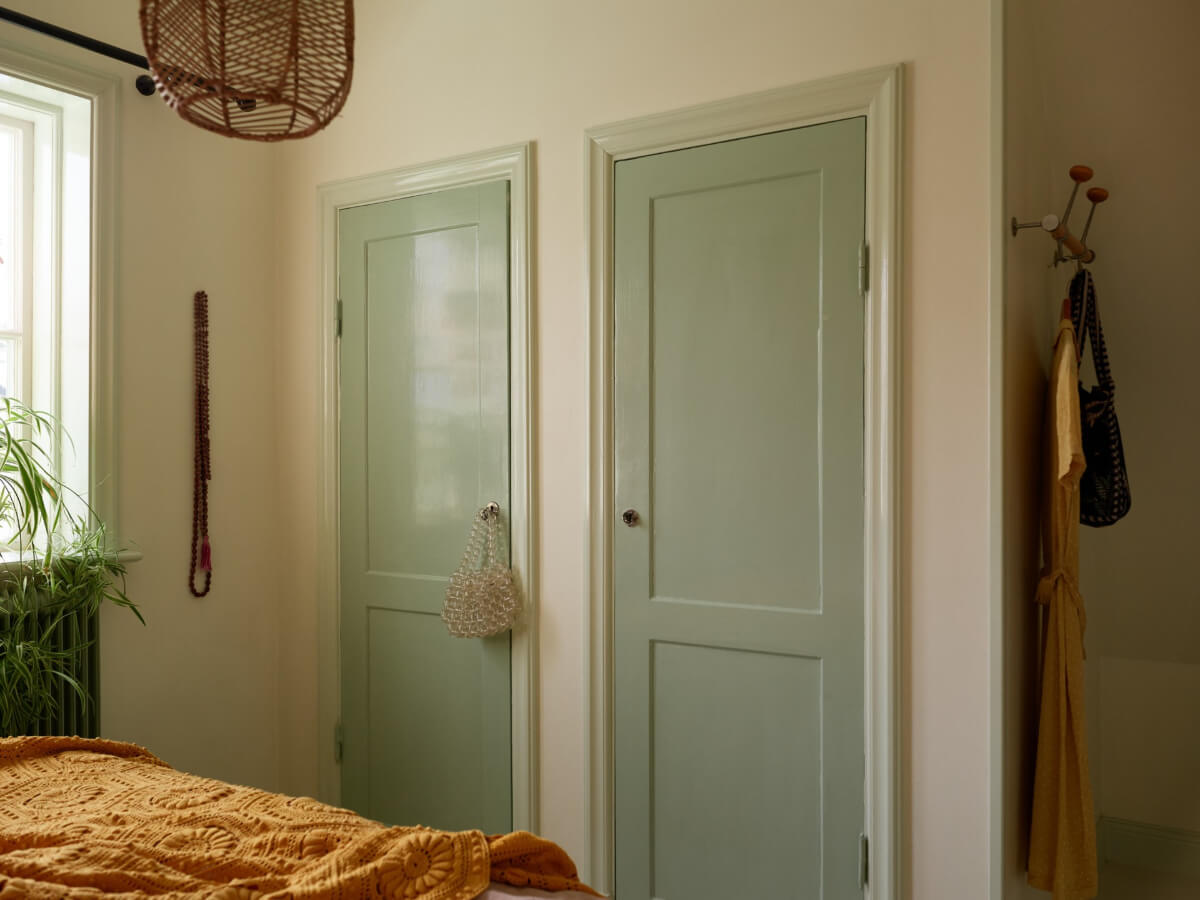 Colorful Interiors in a Wonderful Early 20th Century Swedish Villa 39 green built-in wardrobes