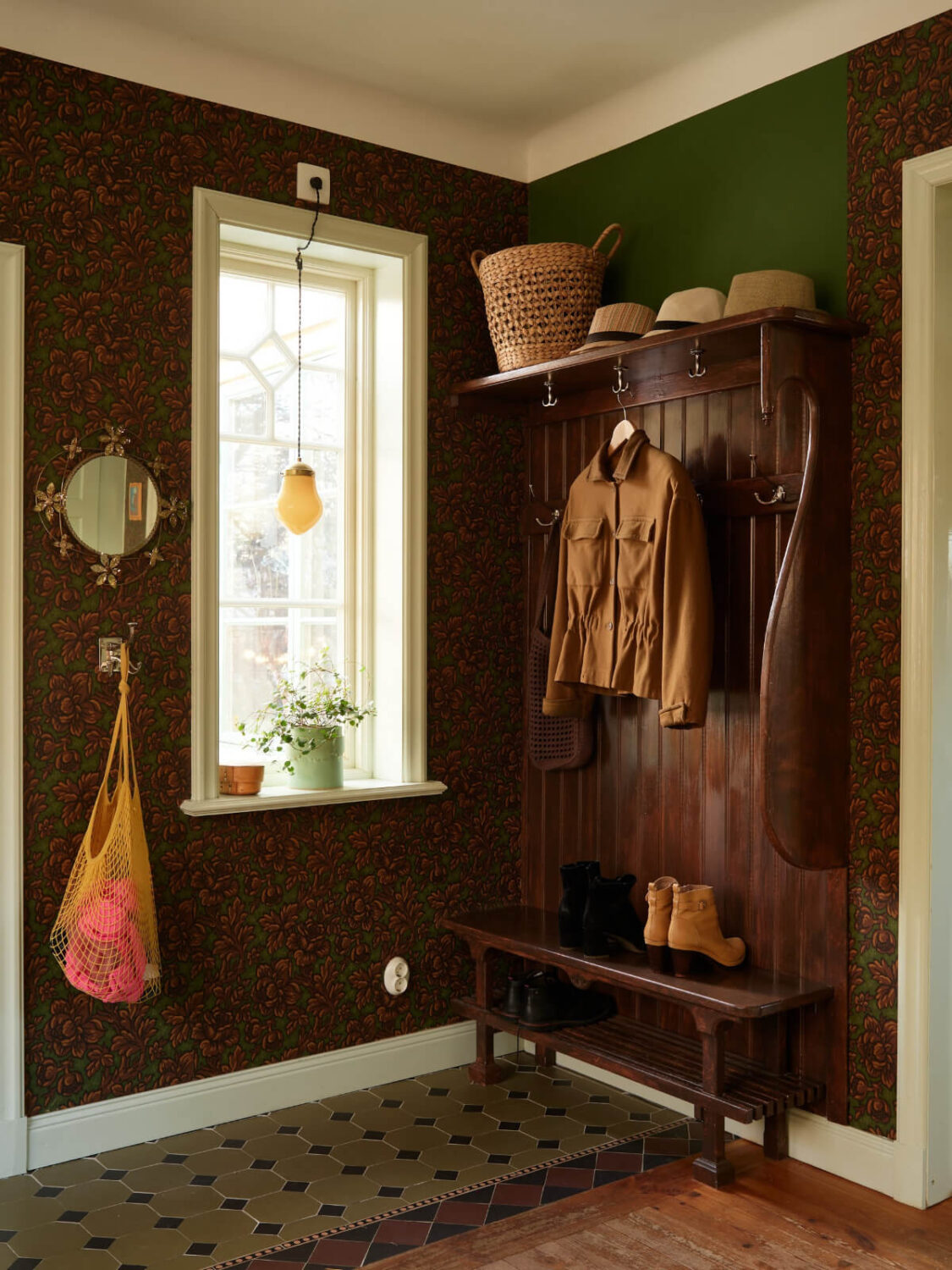 Colorful Interiors in a Wonderful Early 20th Century Swedish Villa 24 hall antique coat rack