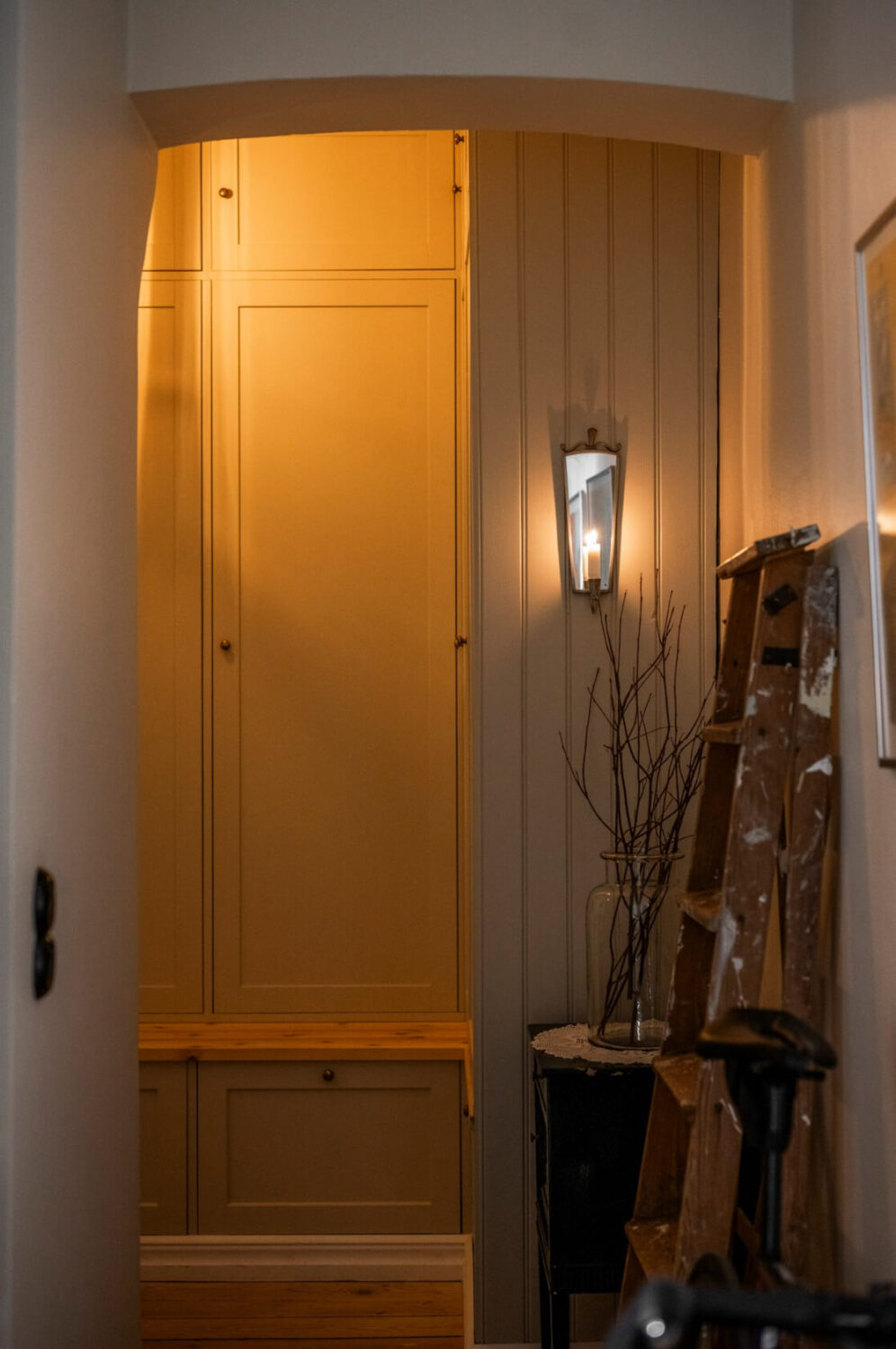 A Cozy Small Apartment with Period Features and Lots of Storage 23 hall floor-to-ceiling wardrobes
