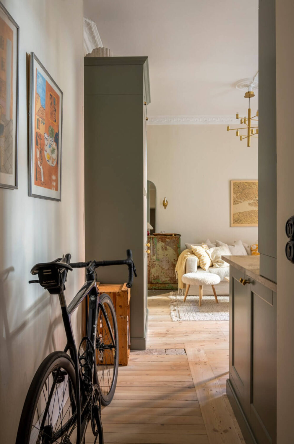 A Cozy Small Apartment with Period Features and Lots of Storage 16 hall view into living room