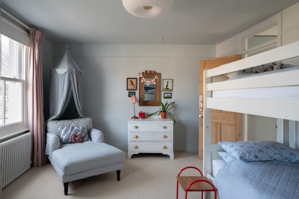 A Bright Victorian House with Plaster Walls and Blue Rooms 21 kids bedroom bunk bed