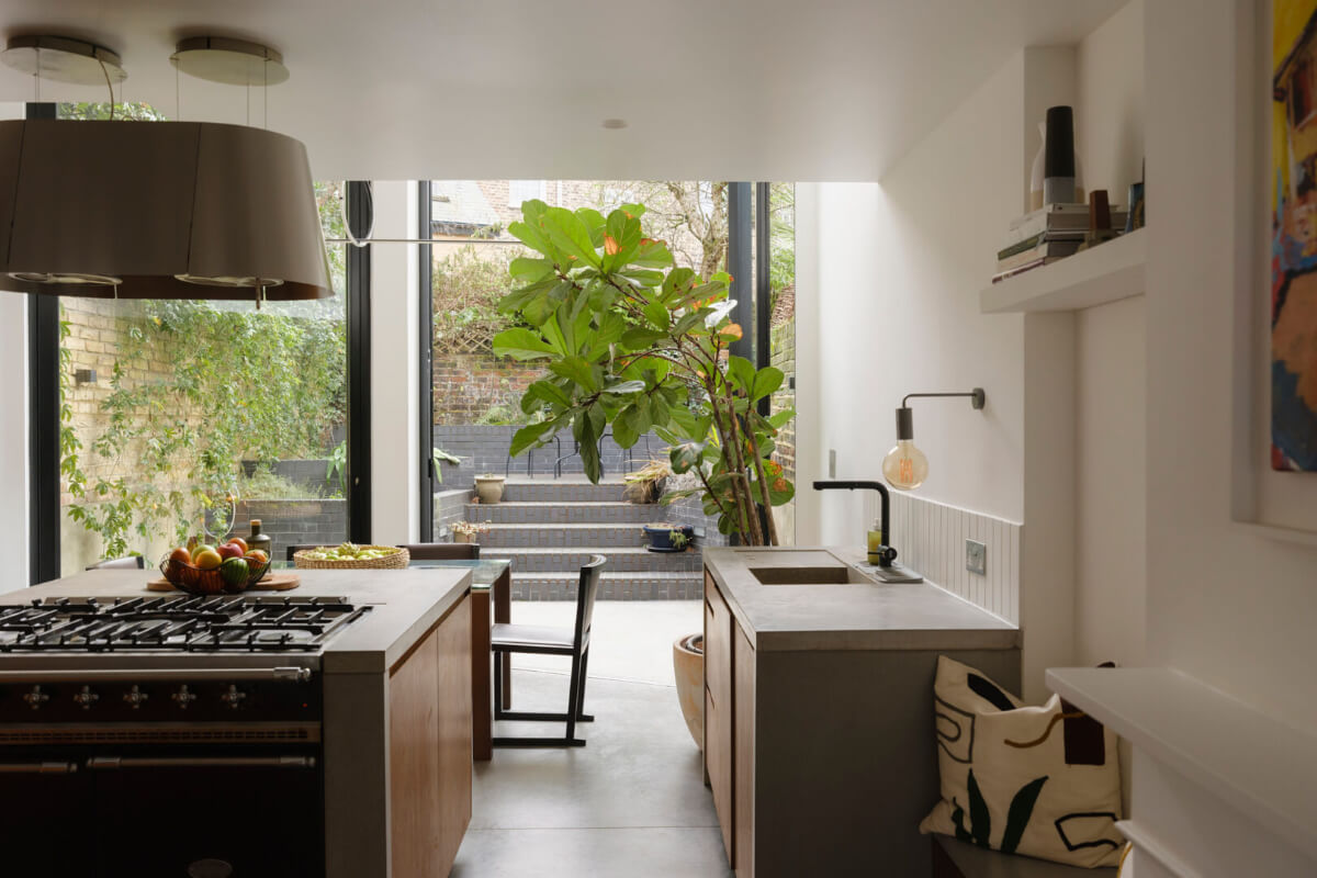 Five-Meter Glazed Garden Doors in an Expanded London Home 3 kitchen large windows