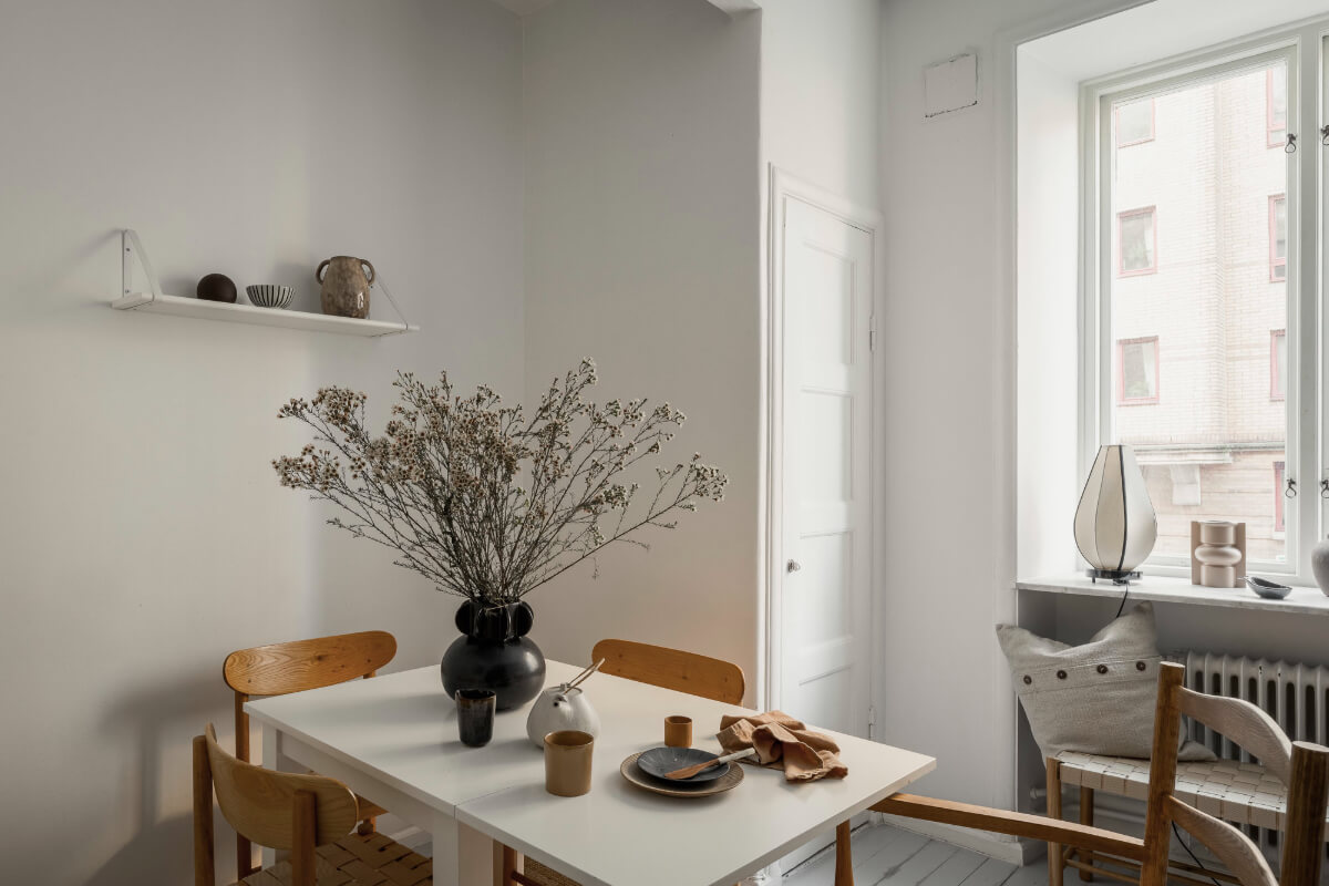 A Light Swedish Studio in an Early 20th Century Building 18 kitchen table