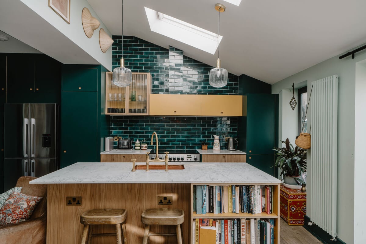 Best of 2025: Kitchens 106 kitchen with island green backsplash tiles