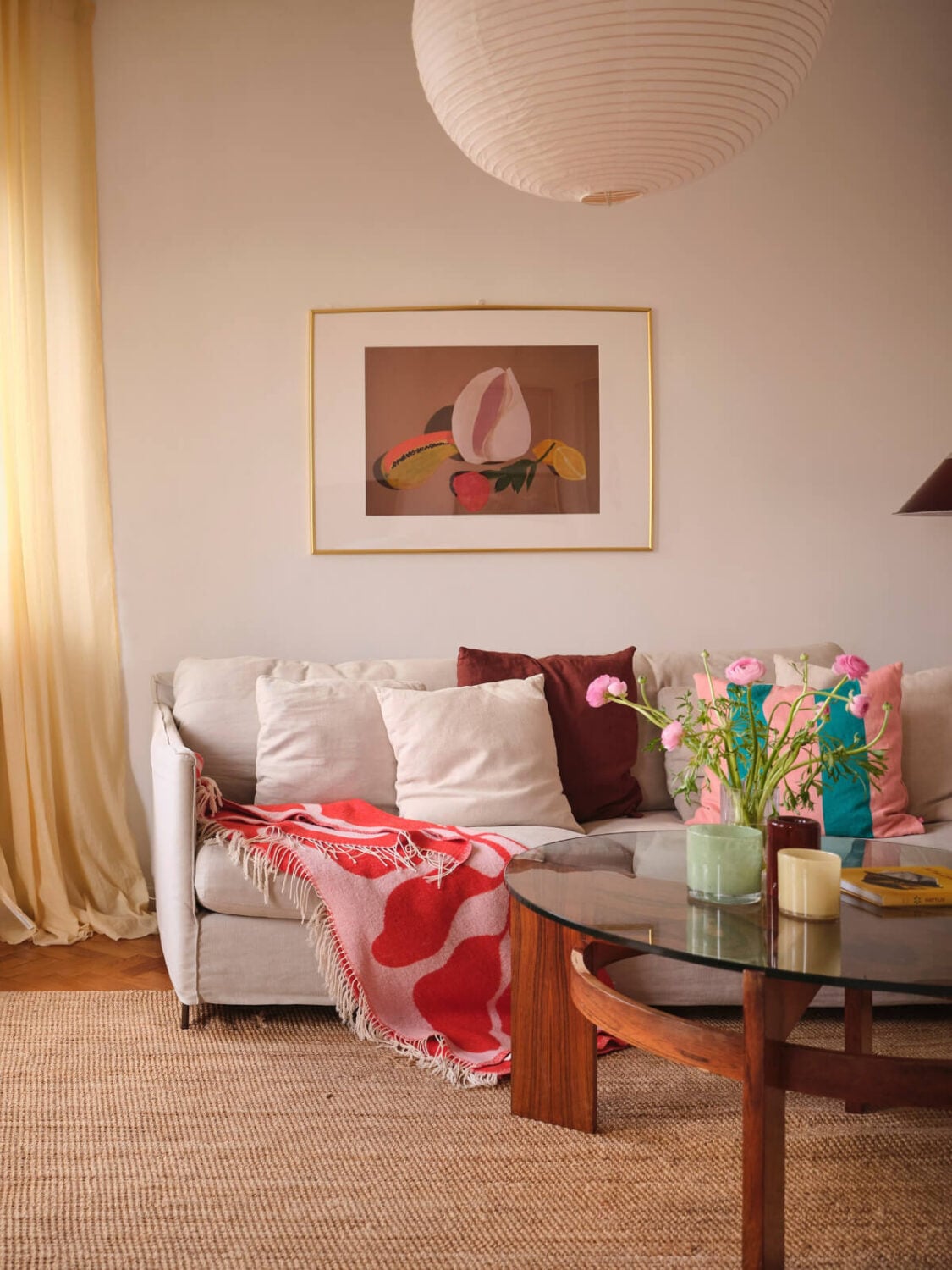 A Light Corner Apartment with Yellow Color Accents 4 living room colorful cushions A Light Corner Apartment with Yellow Color Accents